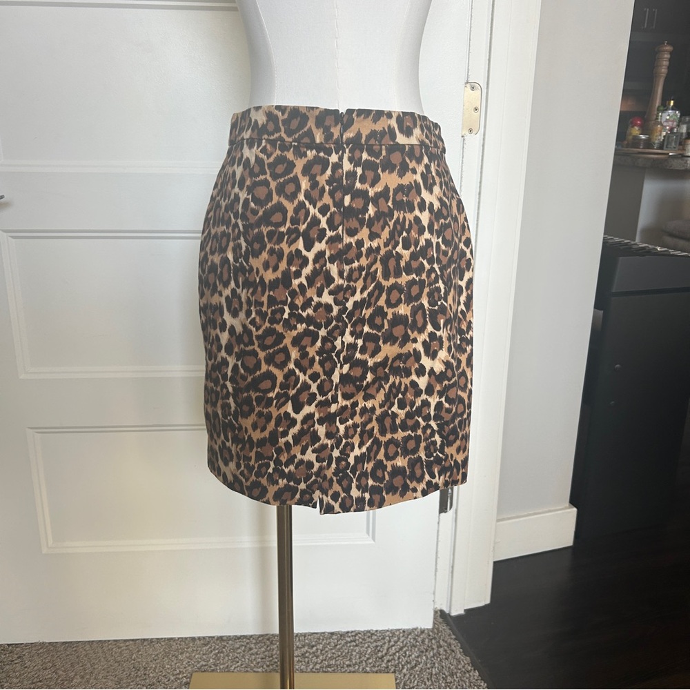 Gap Womens sz 1 Brown & Black Leopard Print Cotton Mini Skirt